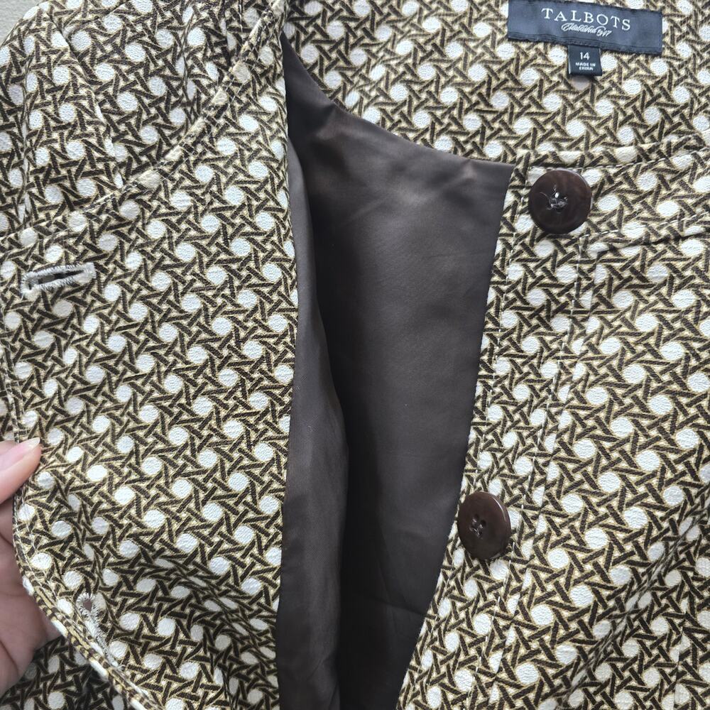 Talbots Geometric Print Button Front Swing Jacket… - image 5